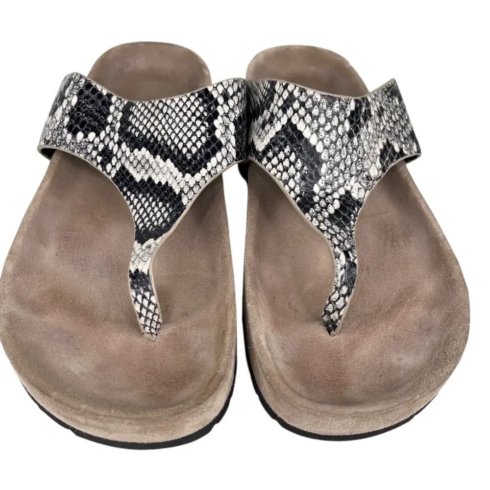 Vince Padma Thong Sandals Snake Embossed 7 Flip Flops